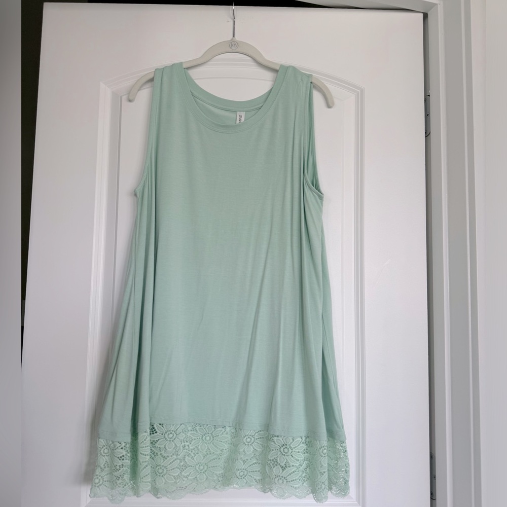 Zenana Lace Trim Tunic Tank